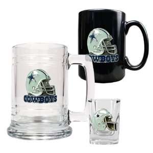  Dallas Cowboys Mugs & Shot Glass Gift Set Sports 