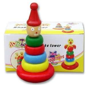  wooden toy clown tumbler for children toy