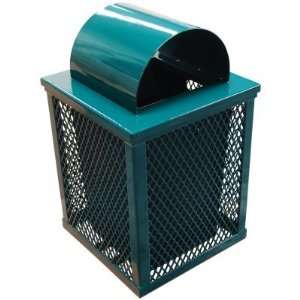 Leisure Craft 32 Gallon Square Expanded Trash Receptacle Black Green 