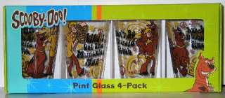 Scooby Doo and Shaggy Phrases 4 Pint Glass Set, NEW  