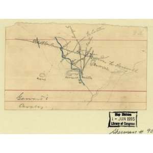    1864 Civil War Map environs of Marietta, Georgia: Home & Kitchen