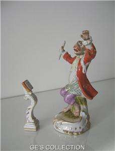 German Meissen Style Porcelain Monkey Conductor Figurine  