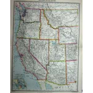   MAP c1880 WESTERN UNITED STATES AMERICA SAN FRANCISCO: Home & Kitchen