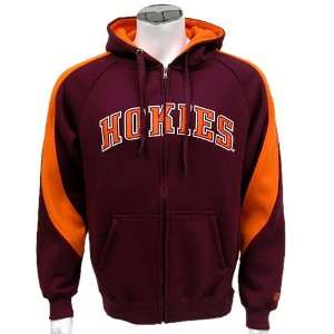  Virginia Tech Hokies Mens Varsity Full Zip Fleece Hoodie 