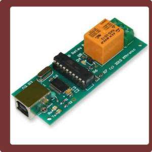 USB One Relay Controller   RS232 Serial controlled PCB  