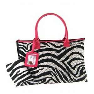  Zebra and Hot Pink Quilted Tote Large: Everything Else