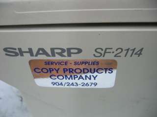 Sharp SF 2114 Electrostatic Copy Machine Parts/Repair  
