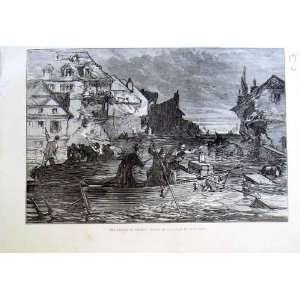 Flood France 1875 Suburb Toulouse Flooded