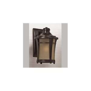   Outdoor Wall Light in Imperial Bronze with Creame Linen Glass glass