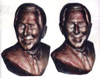   President ial Bush Bust Sculpture Clay Art collection collectable us