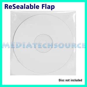 500 CPP Clear Plastic CD DVD Sleeve with Sealable Flap  