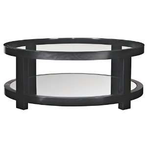  Moe Glass and Mirror Black Round Coffee Table: Home 