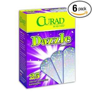  Curad Dazzle Bandage, 25 Bandages per Box, (Pack of 6 
