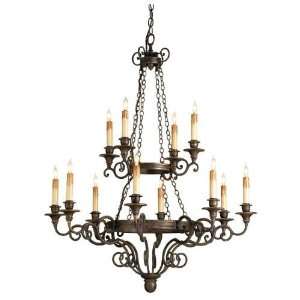 Currey and Company 9682 Galleon 12 Light Chandelier in Hand Rubbed Bro