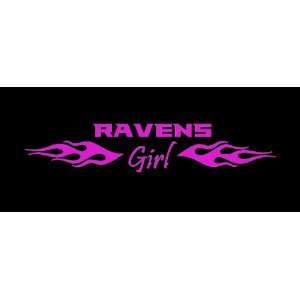 Baltimore Ravens Girl Flames Car Window Decal Sticker Raspberry Pink 8 