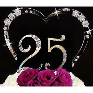 Birthday Cake Topper or Anniversary Cake Topper with Crystals:  