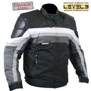   Black & Grey Tri Tex Leather Trim Jacket Sz 4XL: Sports & Outdoors