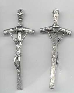 Large PAPAL Crucifix 2.25 Rosary Supplies ITALY Parts  