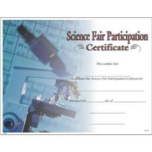  Award Certificates (10 Pack)   Science Fair Participation 