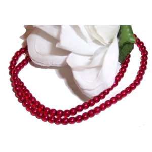   RED 4mm Round Czech Glass Druk Beads Q.100: Arts, Crafts & Sewing