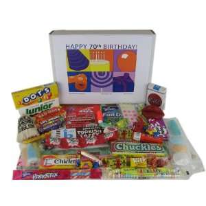 70th Birthday Basket Box of Retro Candy Grocery & Gourmet Food