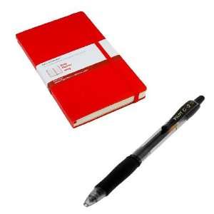  Moleskine 2009 Large Red Hard Cover Daily Planner + Pilot 