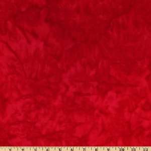  45 Wide Batik Scarlet Fever Red Fabric By The Yard: Arts 