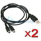 2X Battery USB Charger 1M Charging CABLE Replacement For Nintendo DS 