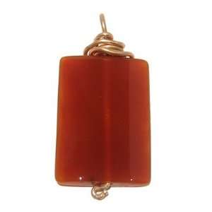   Pendant 20 Rectangle Copper Wire Wrap Stone Crystal Sard 2 Jewelry