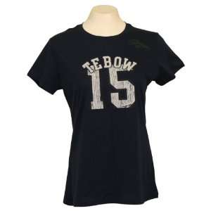  Denver Broncos Womens #15 Tebow Fashion T Shirt (Navy 