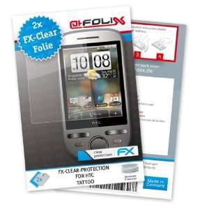  2 x atFoliX FX Clear Invisible screen protector for HTC Tattoo 