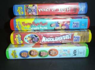 Lot of 4 Wiggle VHS Videos Wake Up, Hoop Dee Doo, Time  