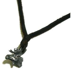  Abercrombie Fitch Leather Chain and Metal Moose Pendant 