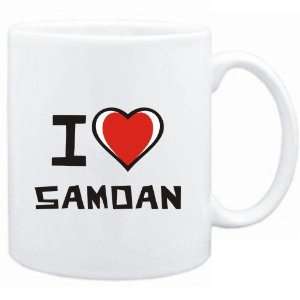 Mug White I love Samoan  Languages 