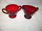 new martinsville moon drops sugar creamer ruby red expedited shipping 