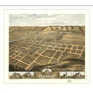  Historic Decorah, Iowa, c. 1870 (L) Panoramic Map Poster 