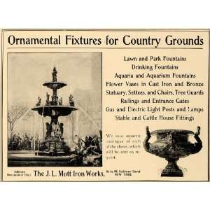  1905 Ad Ornamental Fixture Fountain Vase Mott Iron Work 