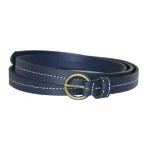   Free 34 36 Womens Thin Midnight Blue Leather Belt 