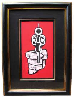 Roy Lichtenstein Pistol Print 1968 Framed & Matted Original  