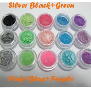 Silver Black +Blue+Pink+Purple+Green Cosmetic Eyeshadow Pigment 
