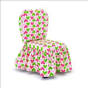  Chair Kidz World Sweetheart Chair in Heart Chartreuse & Candy 