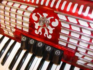 Rossetti 34 PIANO Accordion 72 BASS, German Reeds, RED  