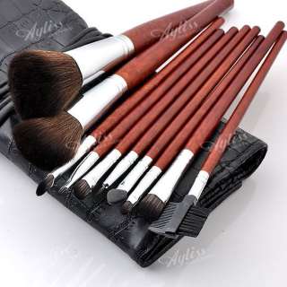   Professional Cosmetic Brushes Set Tool + Black Bag Roll Up Case  
