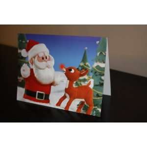 Rudolph the Red nosed Reindeer with Santa Christmas Holiday Cards (5 