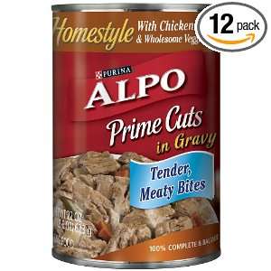 Purina Alpo Prime Cuts Chicken Canned Dog Food, 22 Ounce (Pack of 12 