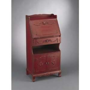    AA Importing 49223BR Secretary Desk in Dark Red: Office Products