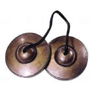  Ding Sha Tibetan Cymbals on Leather Strap Musical 