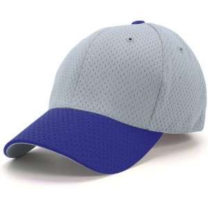   FIT ATHLETIC MESH GRAY/ROYAL HAT CAPS SIZE LARGE 
