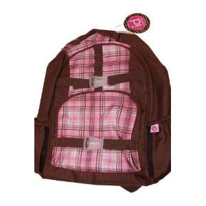  Pink & Brown Backpack with Laptop &  Pockets 