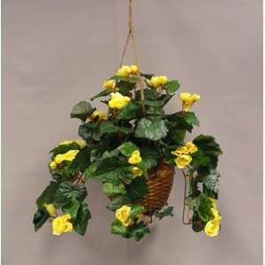 Silk Rose Begonia   Hanging Basket 